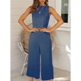 thumbnail image 2 of Conjunto de dos piezas de chaleco y pantalones informales, chaleco sin mangas con botones en la espalda y conjunto de pantalones sueltos de pierna ancha, ropa de mujer, 2 of 4