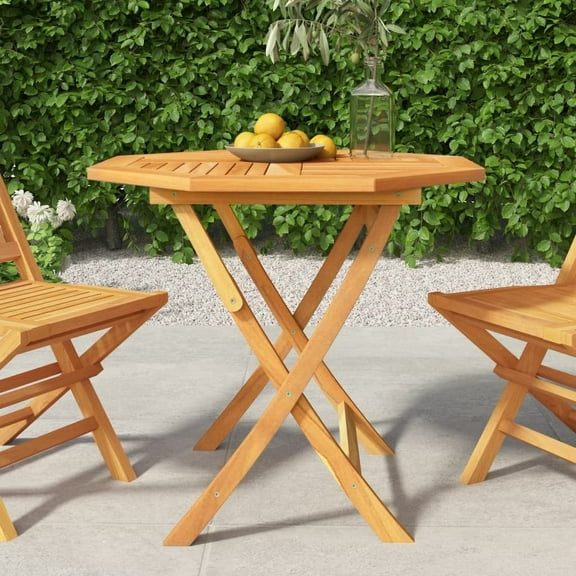vidaXL Folding Patio Table 33.5"x33.5"x29.9" Solid Teak Wood