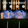 thumbnail image 3 of Juego de 4 luces solares para jardín de exterior, 480 LED, impermeables, alimentadas por energía solar, 8 modos de iluminación con control remoto, para patio, fiesta de Navidad y decoración de jardín., 3 of 5