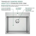 thumbnail image 6 of Transolid KKM-DTSB252210-MR2 Diamond 25-in L x 22-in W Single Bowl Dual-Mount Kitchen Sink and Accessories Kit with 2 Pre-Drilled Holes in Stainless Steel, 6 of 14