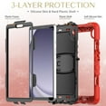 thumbnail image 5 of XYX For Samsung Galaxy Tab A9 Case 8.7 inch, 3in1 Heavy Duty Shockproof Tablet Case with Stand, Shoulder Strap (2023, SM-X110/X115/X117), Red, 5 of 7