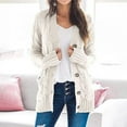 thumbnail image 3 of Women's Cardigan Fall Cardigan Lightweight Long Sleeve Knit Sweater Button Loose Jacket with Pockets, 3 of 7