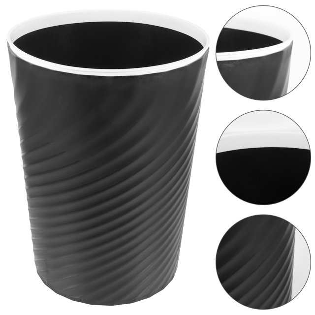 OULII 1Set Trash Can for Bathroom with Odor Prevention for Home Use Black 32x24cm