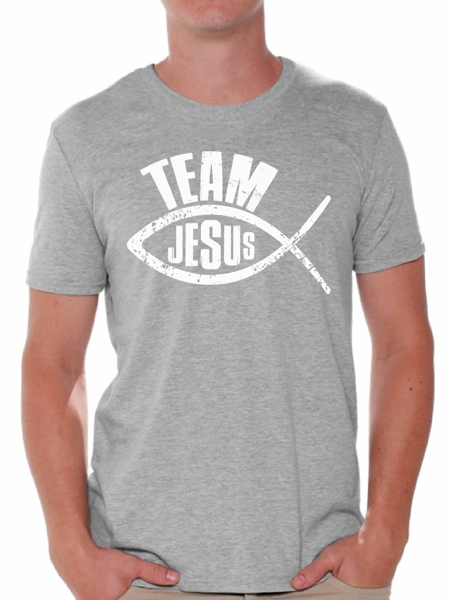 Awkward Styles - Awkward Styles Team Jesus T-Shirt for Men Christian Mens Shirts Christian Fish