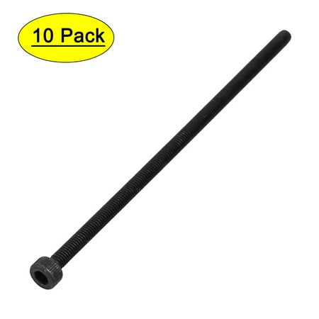 

M3X75mm Fully Thread Hex Socket Head Knurled Cap Screw Bolt Black 10pcs