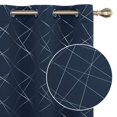 thumbnail image 1 of Cortinas opacas Deconovo con estampado geométrico de líneas, aislantes térmicos, con ojales, color azul marino/línea geométrica, 42 x 54 pulgadas, para sala de estar, 1 of 6