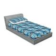 thumbnail image 2 of Ambesonne Abstract Fitted Sheet & Pillow Sham Set, Modern Art Stripes, Twin, Grey Blue White, 2 of 2
