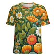 thumbnail image 5 of Nostalgic Vintage Floral Women's T-Shirt Short Sleeve T Shirts Tops Tee Ladies Loose T, 5 of 6
