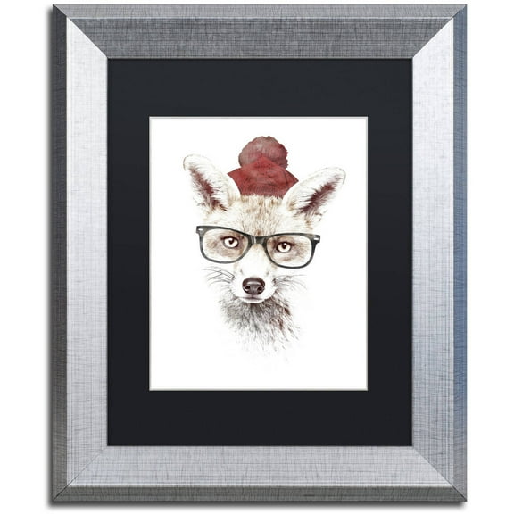 Trademark Fine Art 'It's Pretty Cold Outside' Canvas Art by Robert Farkas, Black Matte, Silver Frame