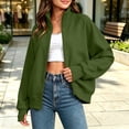 thumbnail image 3 of Mitankcoo Girls Full‑Zip Jacket Stand Collar Raglan Sleeve Sweatshirt Coat with Thumb Holes & Pockets Casual Loose Outerwear, 3 of 7