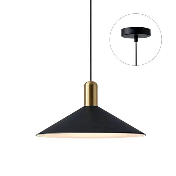 KCO Lighting Farmhouse Matte Black Barn Pendant Light Mid Century Dome Hanging Lamp