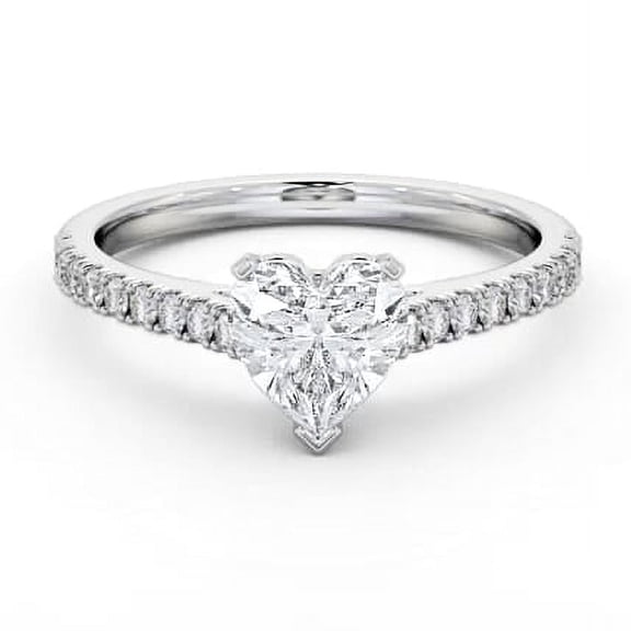 Vivid Jewel 14K White Gold Over Engagement Rings - 1.9 Ct Heart Cut Lab Created Diamond Solitaire Rings for Women's - Heart Shape Proposal Rings for Women's - Valentine's Day Gifts for Women's