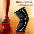 thumbnail image 1 of Breathable Weaving Sleeve Support for Running Climbing Nylon Knee Brace Pad(Black green M), 1 of 4