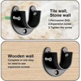 thumbnail image 4 of 4 Pcs Tringle à Rideau en Forme de U, Support de Tringle à Rideau 25mm, Douilles de Tringle de Placard en Acier Inoxydable, Support de Bride, Extrémité de Tringle de Placard avec Vis, Noir, 4 of 5