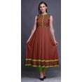 thumbnail image 2 of Bimba Brique Rouge2 Damas Indien Kurti Longue pour Femmes Tenue de Fête Imprimée Sans Manches Robe Anarkali Kurti XXX-Large, 2 of 6