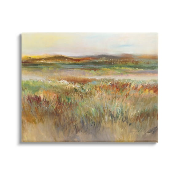 Countryside Grassland Nature View Landscape Painting Gallery Wrapped Canvas Print Wall Art