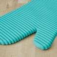 thumbnail image 3 of KitchenAid Ribbed Soft Silicone Oven Mitt 2-Pack Set, Aqua Sky, 7.5"x13", 3 of 5