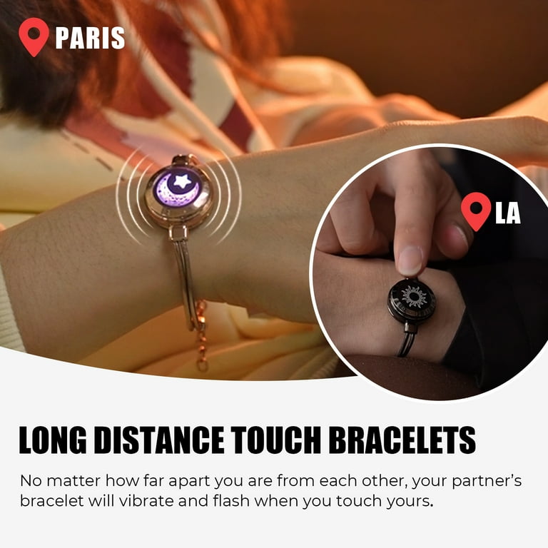 Totwoo, Sun and Moon Vibrate Bracelets, Palladium, 2 Pieces