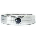 thumbnail image 2 of Pompeii 1/4ct Mens Black Diamond Solitaire Ring 10K White Gold (Black,), 2 of 4
