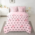 thumbnail image 2 of Castle Fairy Kawaii Bowknot Bedding Comforter Set 7pcs for Kids Teens Adults,Black Pink Queen Bedding Sets Super Cozy,Kawaii Polka Dots Queen Sheet Sets,Luxury Bedroom Decor,Reversible, 2 of 8