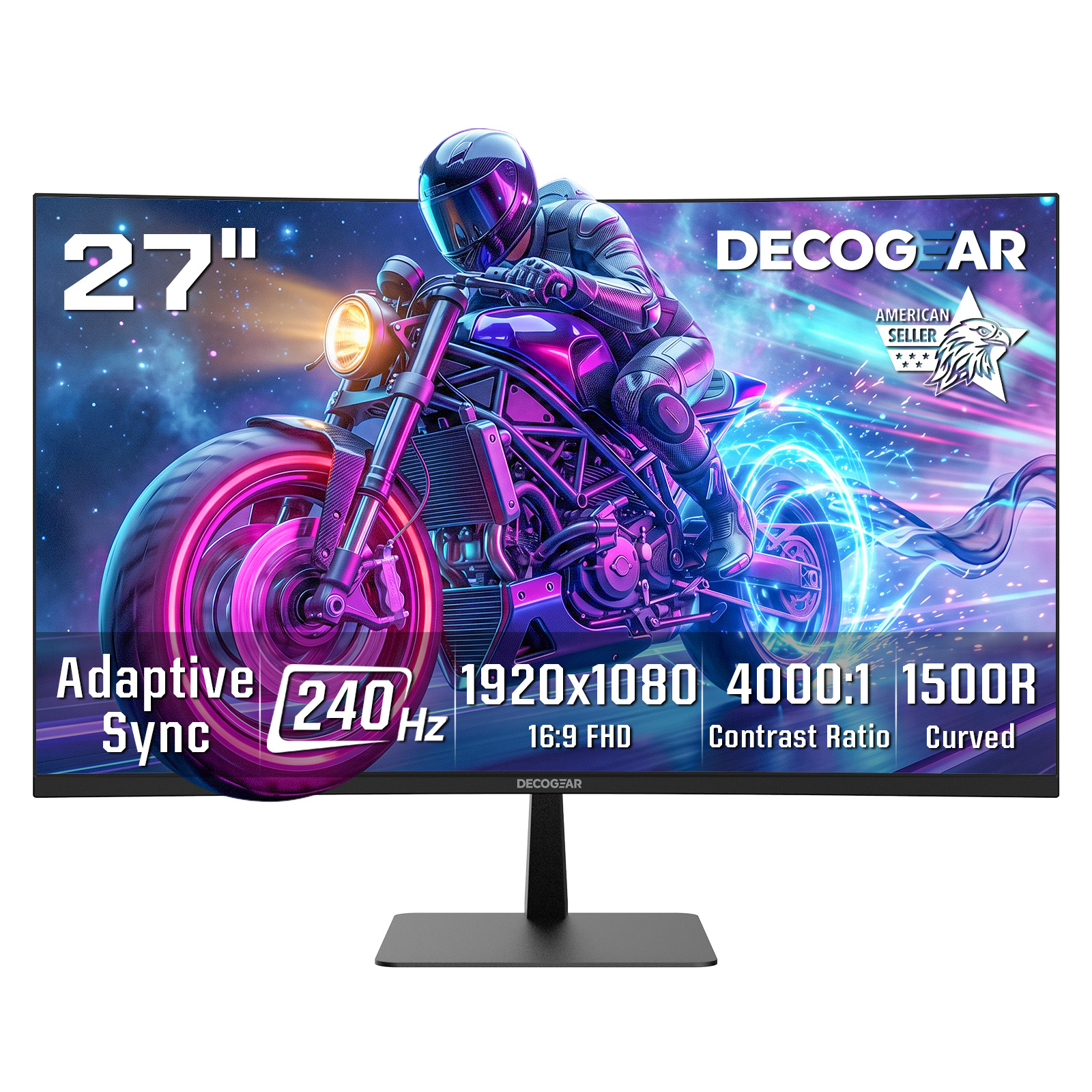 Deco Gear 27" 240Hz Curved FHD Gaming Monitor with HDR