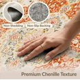 thumbnail image 6 of ODIKA 9'x12' Washable Area Rug Non-Slip, Chair-Friendly Geometric Vintage Mid Boho Century Scrolling Vine Border Interlocking for Dining Room, Basement, Large Office, 6 of 7