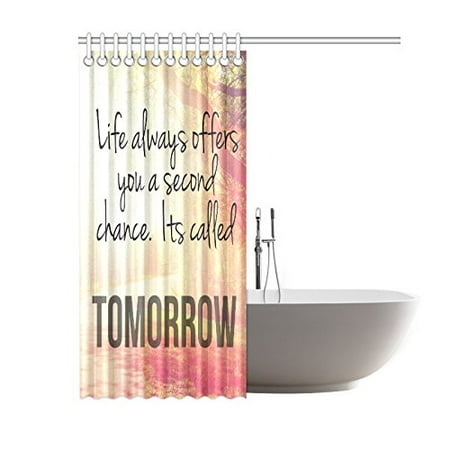 Gckg Life Quote Shower Curtain Inspirational Typographic Quote