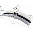thumbnail image 3 of Padded Hanger for Sweaters - 17 Inch Extra Large Heavy Duty Satin Covered Coat Hangers No Shoulder Bump for Women Clothes, Sweaters, Dresses, Clothing, Weddings, Lingerie Pack of 10, Grey, 3 of 5