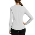 thumbnail image 4 of UV SPF Long Sleeve Sun Shirt for Women Crew Neck Slim Fitted Sun-Protective Clothing with Thumb Holes Rash Guard UV SPF Tees Shirts Quick Dry Blouses with Thumb Holes, 4 of 7