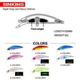 thumbnail image 4 of 50mm 6g Tackle Useful Crankbaits Fish Hooks Long Casting Lure Minnow Lures SinKing Minnow Baits COLOR H, 4 of 8