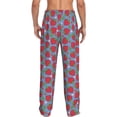thumbnail image 3 of Xecao Hand Drawn Strawberry Men's Straight Lounge Pajama Pants: The Ultimate in Comfortable Sleepwear, 3 of 9