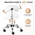 thumbnail image 2 of Taburete con ruedas OmySalon, ergonómico, blanco, 2 of 8