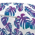 thumbnail image 3 of Hawaiian Colors Pouf Cover with Zipper, Retro Style Continuing Pattern of Monstera Leaves Tropic Feels, Soft Decorative Fabric Unstuffed Case, 30" W X 17.3" L, Purple Sea Blue Teal, by Ambesonne, 3 of 5