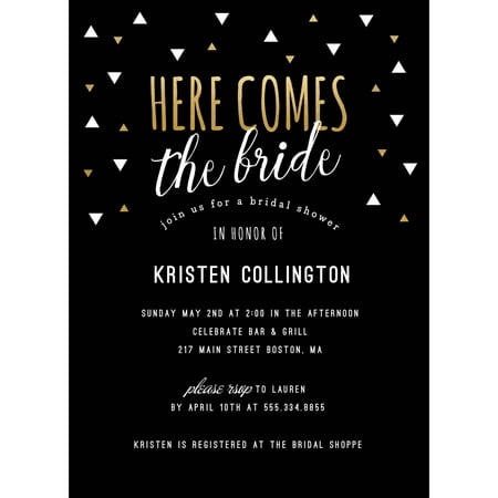Here Comes the Bride Standard Bridal Shower Invitation