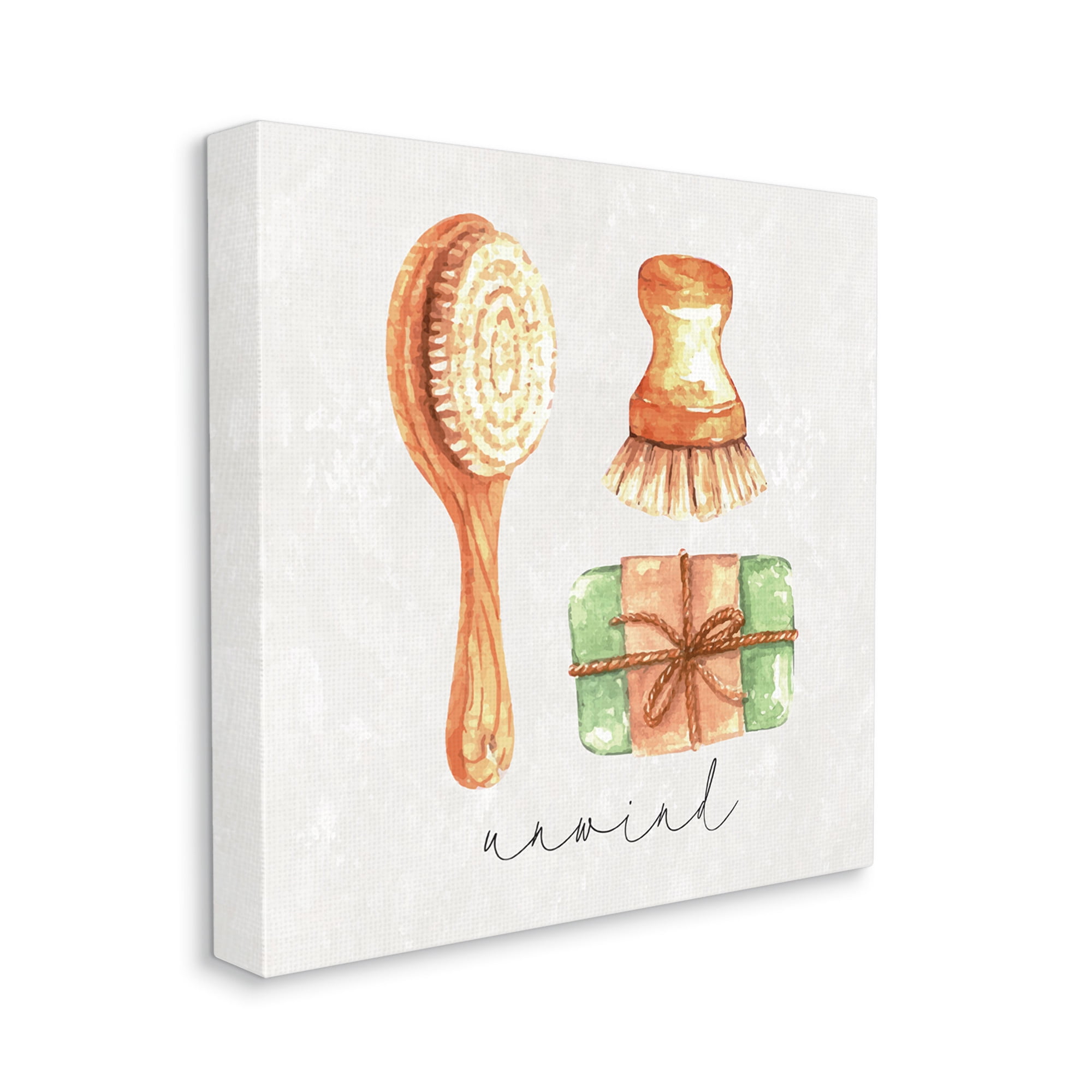 Stupell Industries Unwind Phrase Bath Spa Graphic Art Gallery Wrapped Canvas Print Wall Art, Design by ND Art