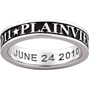 Personalized Sterling-Silver Raised Letter Enameled Class Ring
