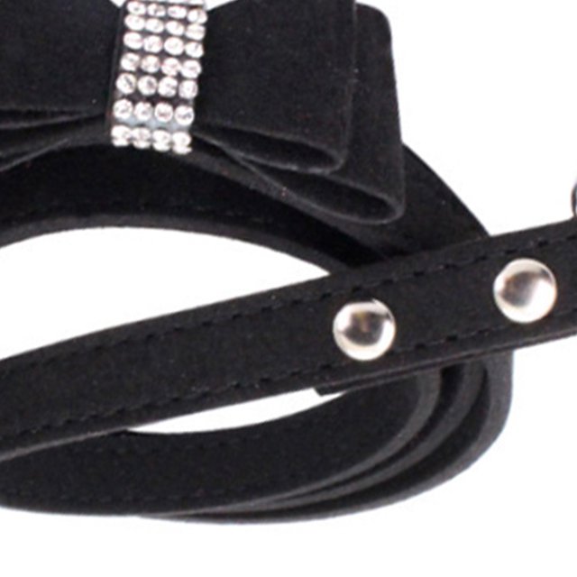 Fashion Bling Crystal Cat Collar Adjustable Puppy dogs collar Bow Tie Rhinestone Soft Collars Rope Pet for Small Medium Dog