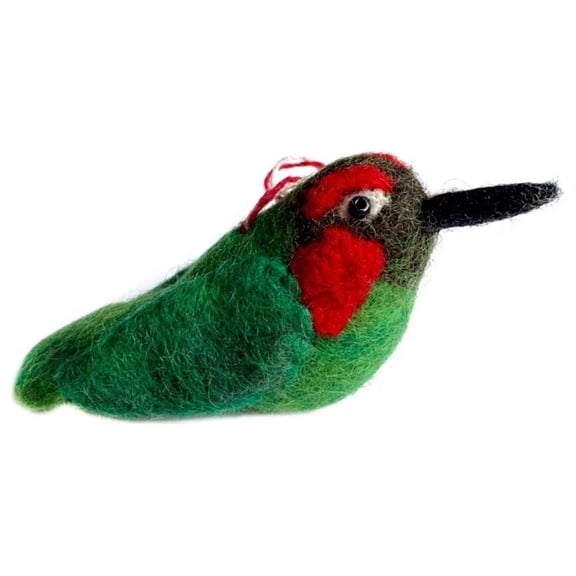Hummingbird Felt Wool Bird Christmas Ornament - Fair Trade Handmade in Nepal