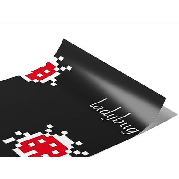 Rwraps Ladybug Pixel Luck Matte Vinyl Film Wrap 59in x 11ft Vinyl Vehicle Car Film Sheet Roll