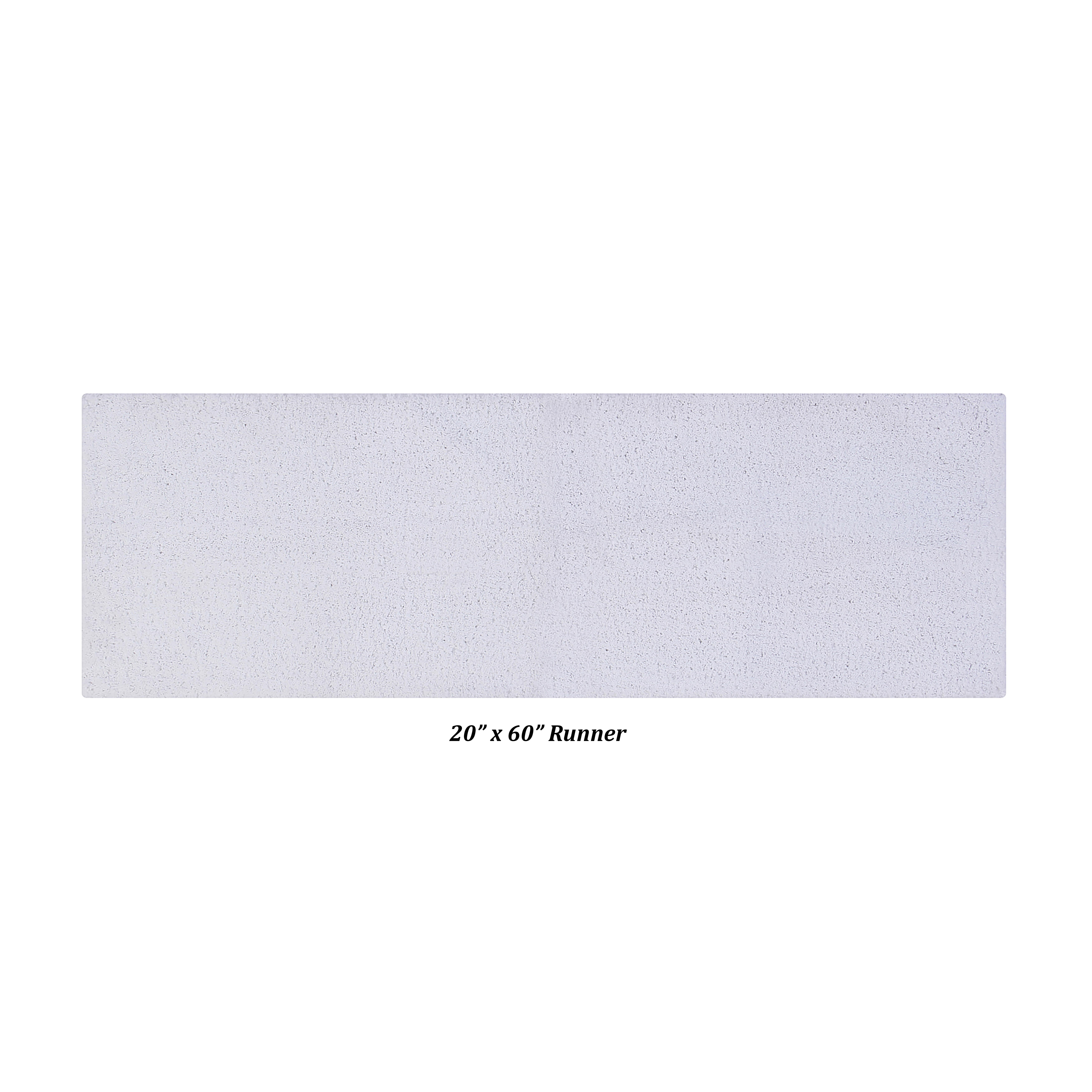 Better Trends Long Runner Bathroom Rug Extra Soft Non-Slip Bath Mat Water Absorbent 100% Polyester Machine Washable Mat 20" x 60" Micro Plush Collection - White