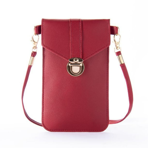 Burso de teléfono celular para mujeres, bolso cruzado de cuero PU liviano con correa ajustable, toques bloqueos de pantalla mini bolsillo para mujeres bolso de teléfono mejor regalo Meser Meser Deportes-20