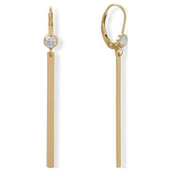 Precious Stars 14/20 Gold Filled Bar Drop with CZ Earrings