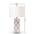 thumbnail image 3 of Baxton Studio Selia Diamond Pattern Ceramic Table Lamp in Gray and White, 3 of 3