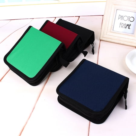 M Buder Portable Oxford Cloth 40 Disc CD DVD Holder DJ Storage Zipper Case Organizer Bag, 6.3 inches / 16 cm, Blue