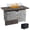 Gray, variant on 43" Propane Gas Faux Stone Fire Pit Table Outdoor Rectangular Firepit 50,000 BTU with Lid,Glass Wind Guard,Bead,Waterproof Cover,Buff