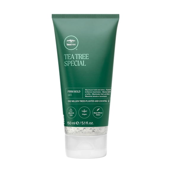 Gel de Fijación Firme de Árbol de Té, Gel para el Cabello, Fijación Máxima, Acabado de Alto Brillo, Para Todo Tipo de Cabello, 5.1 ml