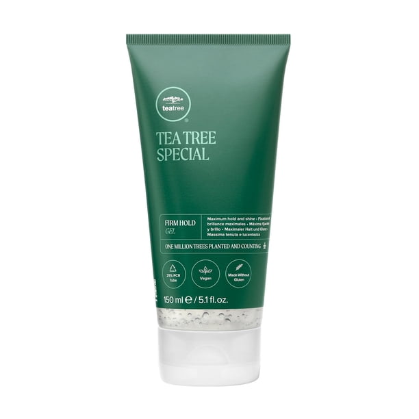 Gel de Fijación Firme de Árbol de Té, Gel para el Cabello, Fijación Máxima, Acabado de Alto Brillo, Para Todo Tipo de Cabello, 5.1 ml