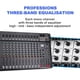 thumbnail image 4 of Depusheng DT12 Mezclador de audio de estudio Interfaz de controlador de sonido DJ de 12 canales con unidad USB para entrada de grabación de computadora, conector de micrófono XLR, alimentación de 48 V, 4 of 5