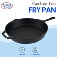 thumbnail image 5 of Alpine Cuisine Pre-seasoned Cast Iron Frypan 12-Inch - Black Cast Iron Frypan - Durable, Heavy Duty Cooking Pans - Multipurpose Use Kitchen Pans, 5 of 8
