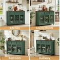 thumbnail image 4 of Joaxswe 48''Wide Buffet Credenzas, Large Dining Sideboard with 3 Drawers & Glass Doors, Wood Coffee Bar Cabinet, Green, 4 of 9